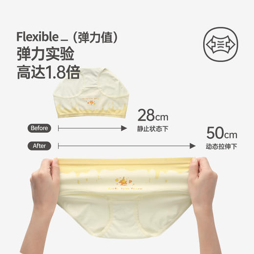 【品牌优选】芬腾内裤女棉质抗菌卡通可爱提臀舒适透气中腰布朗熊联名三角裤头 商品图3