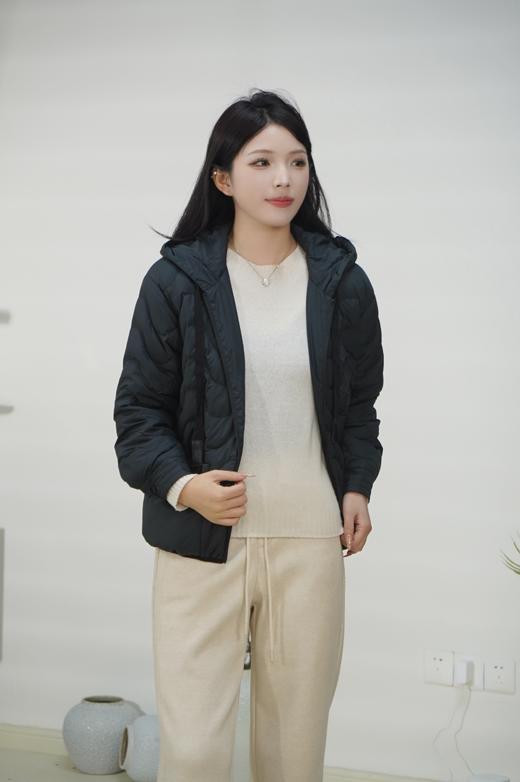 现货 臣禾【90白鸭绒】	连帽拉链绗缝羽绒服 JZ244070852 商品图5