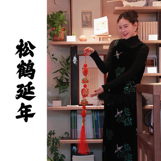 【2026东衣作】松鹤延年•直筒半裙（24806210年轮-高定款） 商品图0