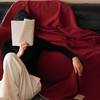 【换季出清】自然醒托斯卡纳仿生羊毛绒毯子大红色喜庆酒红色高级感卧室沙发午睡盖毯休闲纯色MT 商品缩略图2