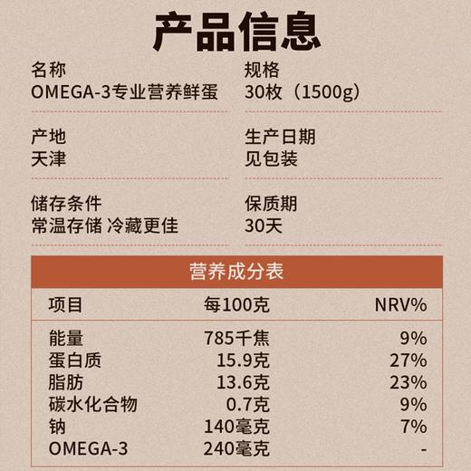 欧米伽3专业营养鲜鸡蛋30枚 商品图2