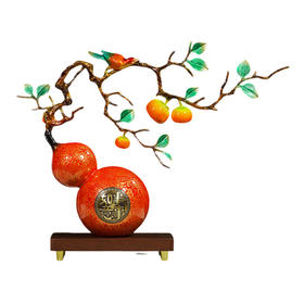 EE-QK-BJ1152D 柿柿如意纯铜大漆葫芦（560*150*440）