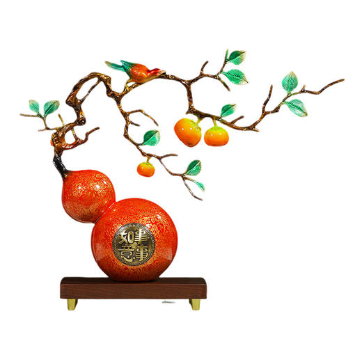 EE-QK-BJ1152D 柿柿如意纯铜大漆葫芦（560*150*440） 商品图0