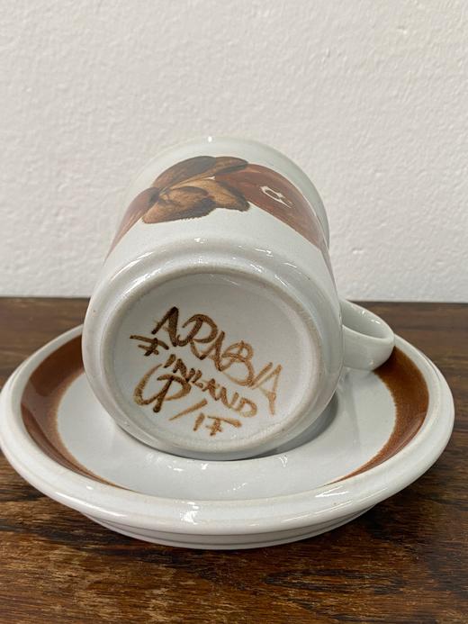 1960-70s芬兰ARABIA棕海葵Rosmarin瘦高两件套 商品图1