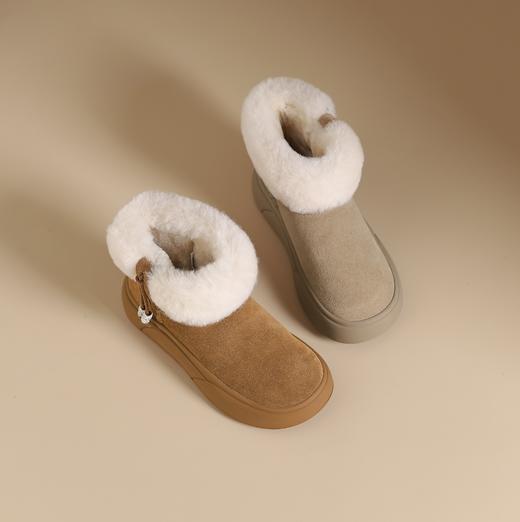 西村名物2024年冬季新款加毛保暖超轻厚底防滑雪地靴T24DS47021 商品图0