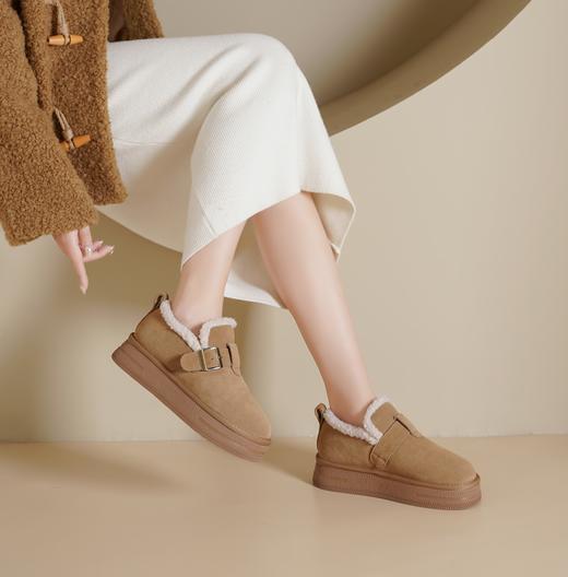 西村名物2024年冬季新款加毛保暖超轻厚底防滑系美拉德鞋T24DM48421 商品图5