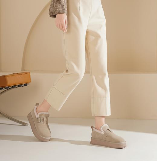 西村名物2024年冬季新款加毛保暖超轻厚底防滑系美拉德鞋T24DM48421 商品图6