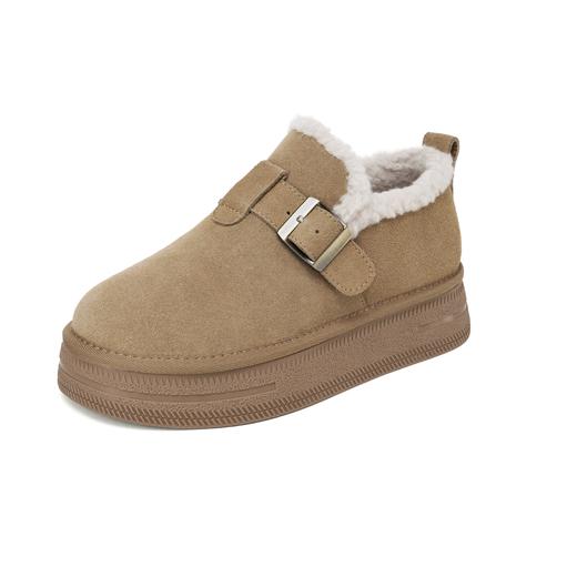 西村名物2024年冬季新款加毛保暖超轻厚底防滑系美拉德鞋T24DM48421 商品图7