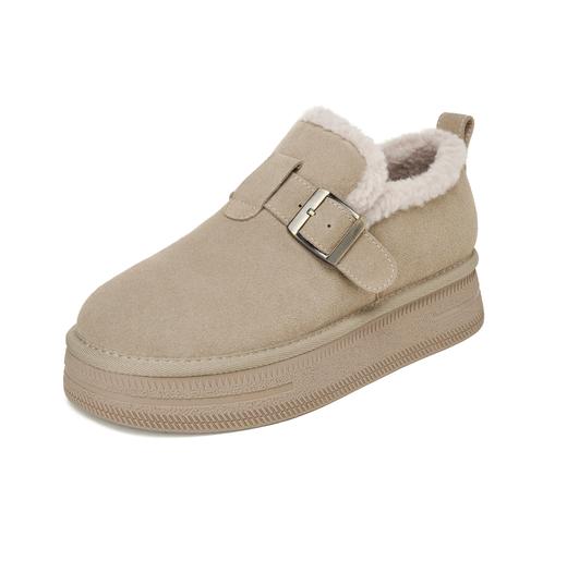 西村名物2024年冬季新款加毛保暖超轻厚底防滑系美拉德鞋T24DM48421 商品图8