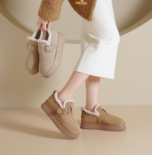 西村名物2024年冬季新款加毛保暖超轻厚底防滑系美拉德鞋T24DM48421 商品图3