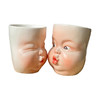 B-BL-02 柏路 纯手捏制娃娃脸杯“亲亲”(闭眼亲+睁眼亲)对杯款（亮光款） 商品缩略图0