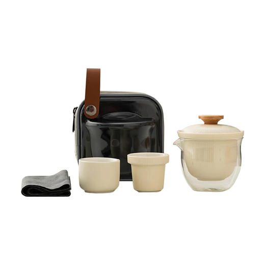 B-BFT2654沐月过滤快客二杯（榉木杯盖））礼盒套装-奶油黄 商品图0