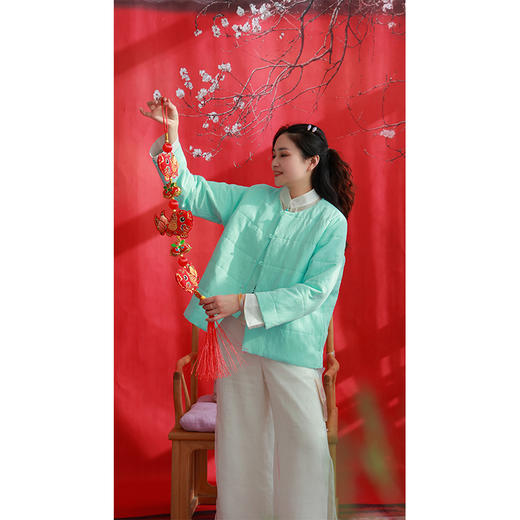 【抖音专属】月舒•棉服（23802519L-艾绿-设计师） 商品图3