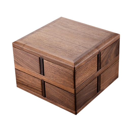 黑胡桃木果盘家用客厅茶几新款干果收纳盒糖果水果零食摆放盘旋转大果盘 商品图0