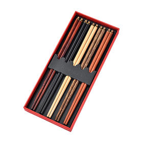 E-JE-1601 福禄木筷子5双装 （5色木）