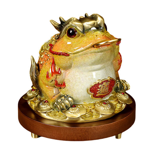 E-QK-1317 纯铜摆件 纳财金蟾 商品图0