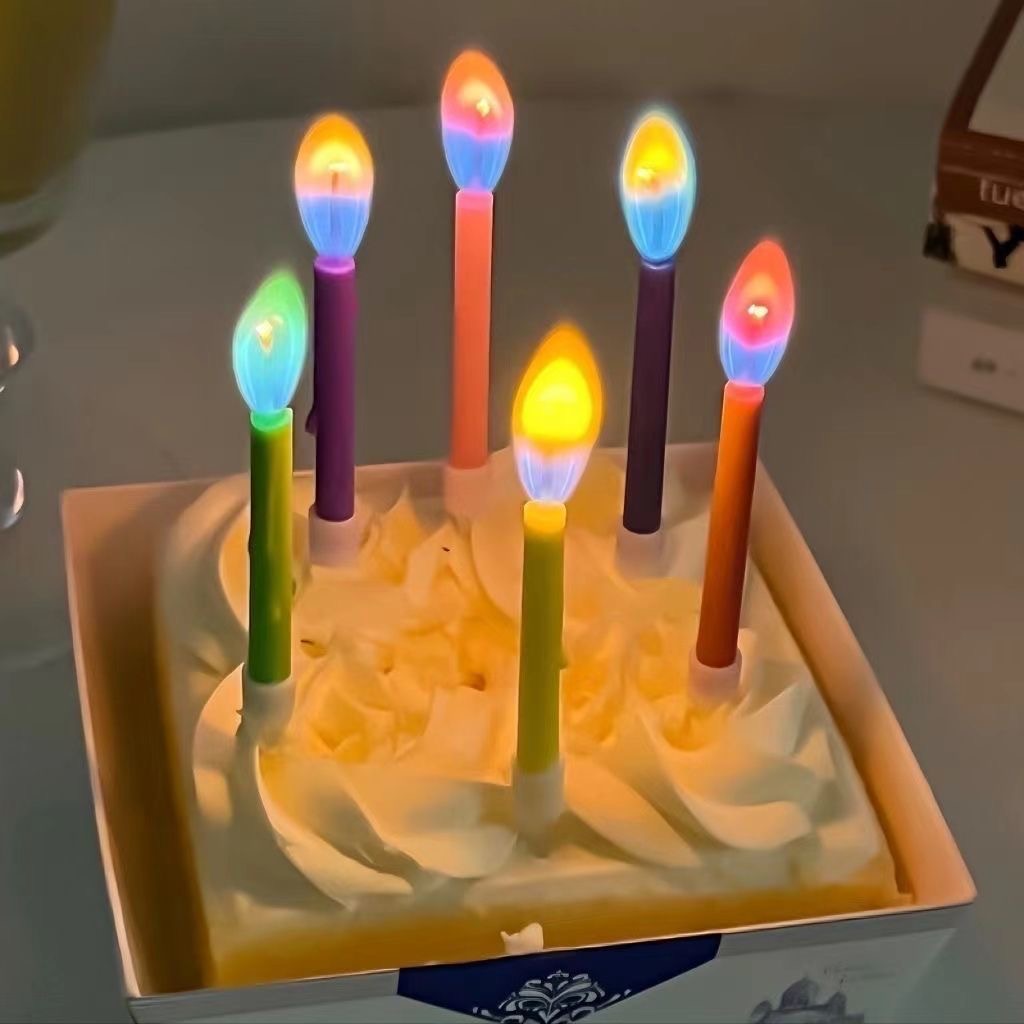 【彩色火焰蜡烛】6根一盒