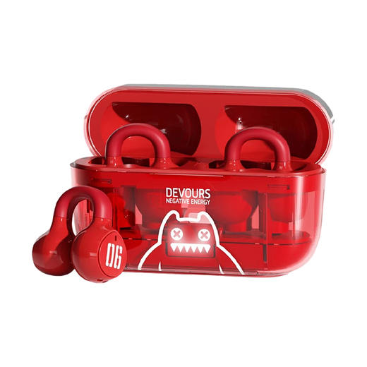 F-MGM-004 青橙魔鬼猫联名款运动夹耳开放式耳机 商品图0