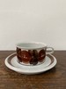 1960-70s芬兰Arabia 棕海葵系列宽口咖啡杯碟两件套 商品缩略图1
