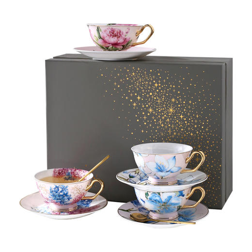 B-NX-03 诺轩 碗形四花色（4杯+4碟套装） 商品图0