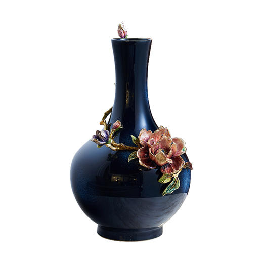E-LB-91563J 富贵圆满花瓶带底座   罗比罗丹 精工珐琅 商品图0