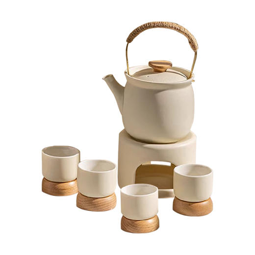 B-BFT2653 沐月煮茶四杯（沐月杯 榉木杯座）礼盒套装 商品图0