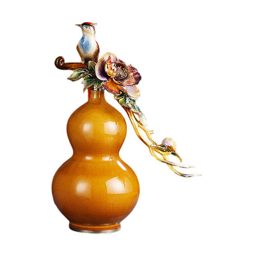 福禄寿喜 陶瓷+珐琅33*17*40珐琅葫芦居家办公室玄关新中式摆件 商品图0