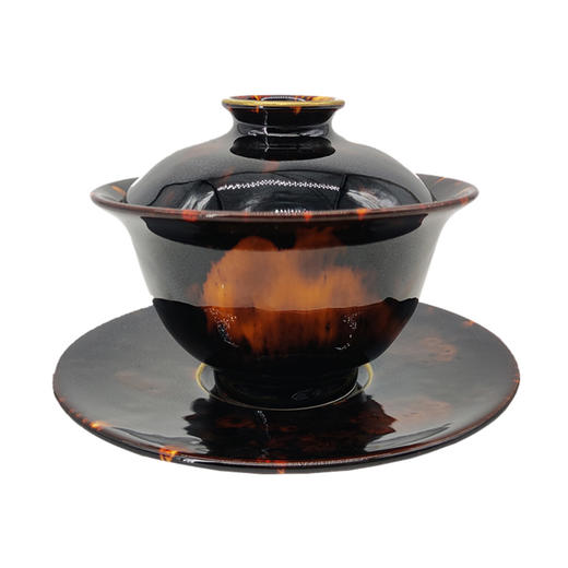 B-ZY-712 曾勇 玳瑁描金盖碗茶具 商品图0