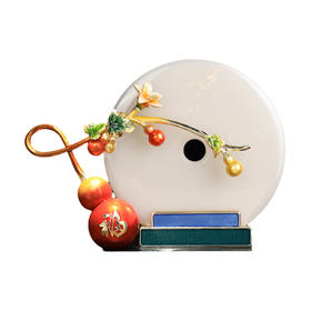 E-ZL-M965 五福临门玉盘珐琅摆件 礼盒装