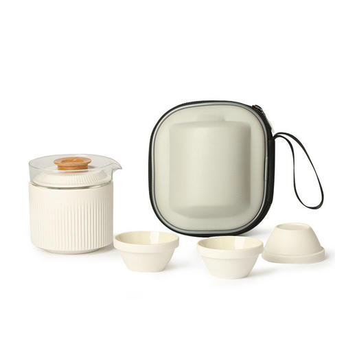B-SM-5057 竹影快客杯旅行茶具(黑 白 粉） 商品图0