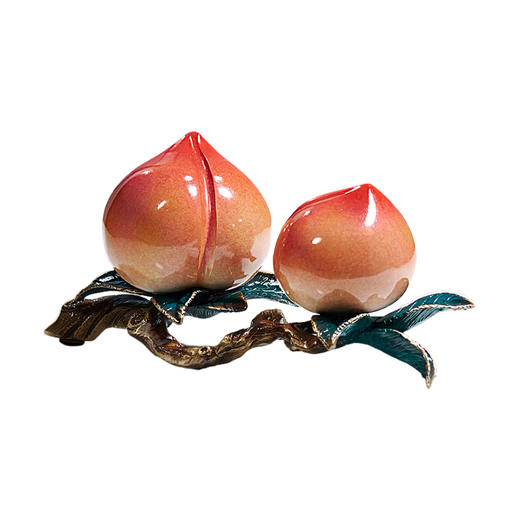E-QK-BJ1238/1239 纯铜寿桃摆件 商品图0