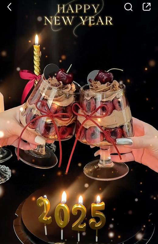 【过年——情人节红酒杯】举杯欢庆蛋糕（情人节送如图蜡烛，过年送2026蜡烛） 商品图1