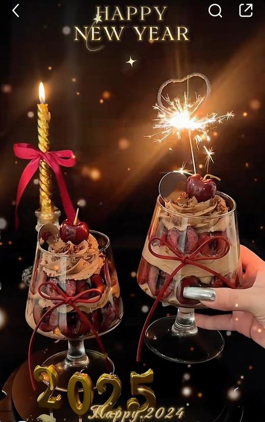 【过年——情人节红酒杯】举杯欢庆蛋糕（情人节送如图蜡烛，过年送2026蜡烛） 商品图2