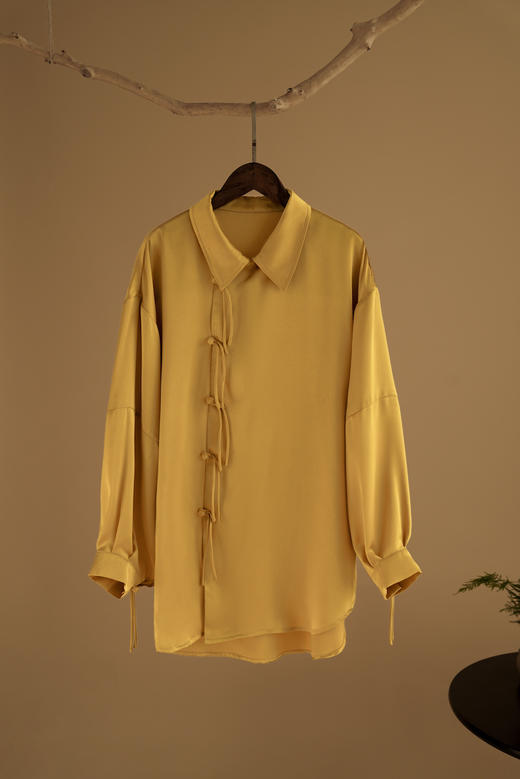 花开富贵缎面国风衬衫 商品图1