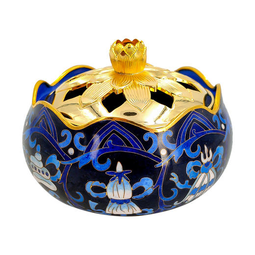 景泰蓝 吉祥熏 藏品级 香炉 景泰蓝香炉纯铜掐丝珐琅彩熏香炉摆件仿古家用高端礼品 时尚 精美 摆件 商品图0