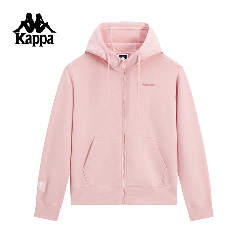 Kappa卡帕背靠背运动外套女新款春秋季休闲百搭针织连帽开衫上衣K0F22MK80