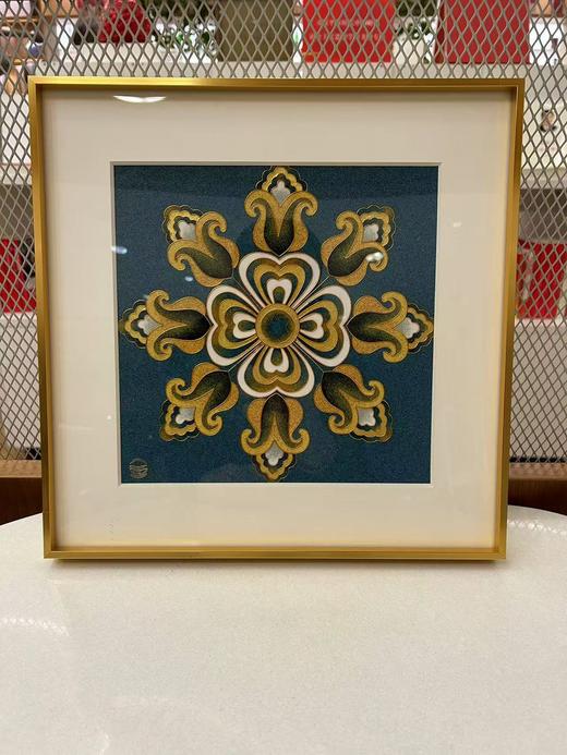 金掐丝珐琅唐卡框画《敦煌宝相花》 商品图0