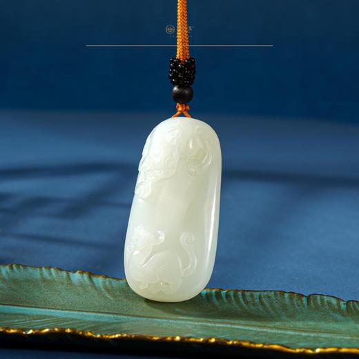 新疆国玉盟世玉【双瑞献宝】白玉貔貅挂件【带证书·顺丰物流】 商品图2