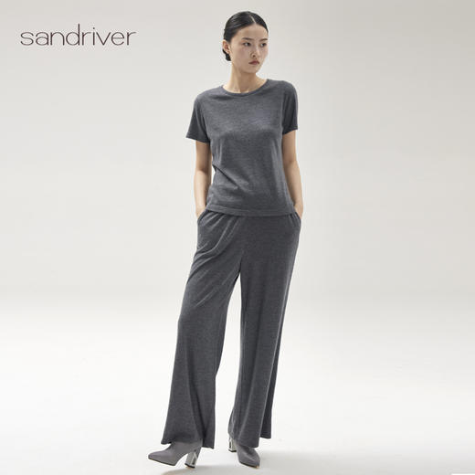 精纺羊绒针织女圆领短袖SJF96W386N 商品图5