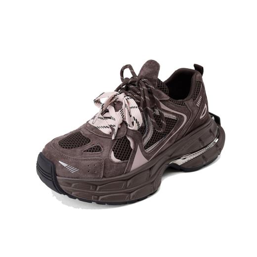 西村名物2025年春季新款超轻厚底防滑系带舒适透气老爹鞋T25AM14841 商品图4