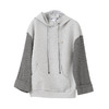 VIMAGE纬漫纪宽松休闲显瘦落肩拼接连帽灰色百搭卫衣春季新款V2313901 商品缩略图6