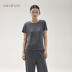 精纺羊绒针织女圆领短袖SJF96W386N