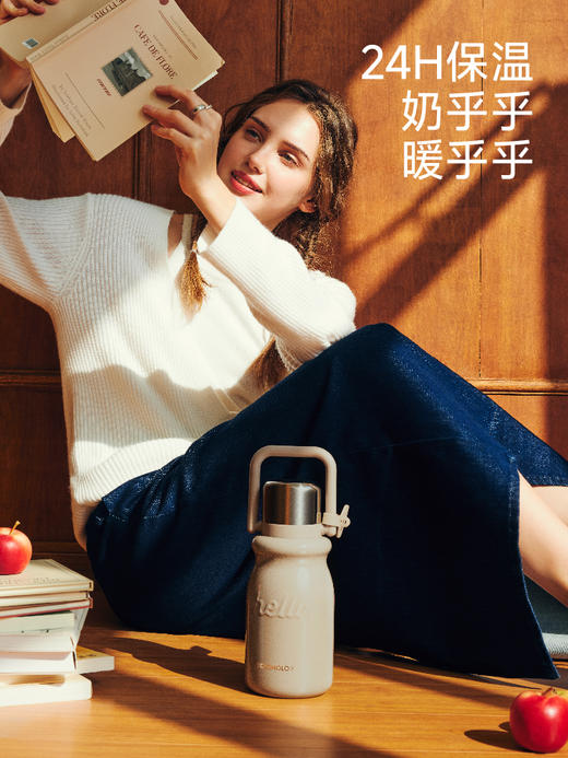 A-OLO-HOLO 小奶壶 （900ML）大容量 保温杯女生316L不锈钢随行咖啡杯 商品图4