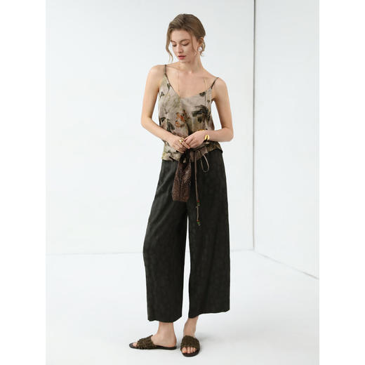 【秒杀】COCOBELLA[100%人丝]奢感新中式提花休闲裤春垂坠感长裤PA3029 商品图2