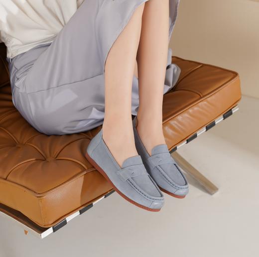 西村名物2025年春季新款小圆头低平跟舒适浅口单鞋豆豆鞋X25AM14561 商品图3