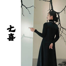 【抖音专属】七喜•无袖连衣裙（24818147-玄色-设计师）