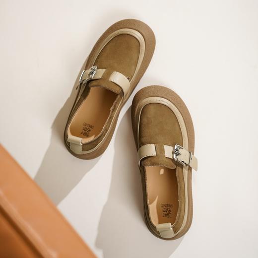 西村名物2025年春季新款圆头厚底平跟防滑大底舒适乐福鞋玛丽珍单鞋X25AM15161 商品图6