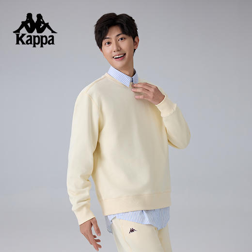 Kappa卡帕背靠背男针织套头衫2025新款运动长袖卫衣纯棉休闲上衣K0F12WT30 商品图1