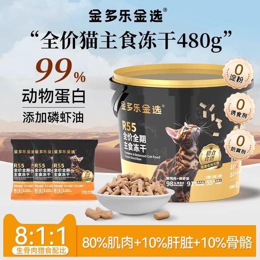 【金多乐金选】R55主食冻干480g锁鲜小包生骨肉成幼猫营养增肥发腮 商品图0