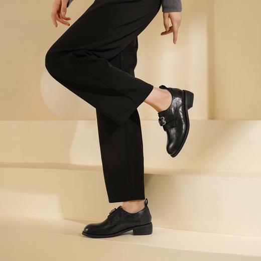 西村名物2025年春季新款小圆头低平跟乐福鞋深口单鞋X25AM15401 商品图5